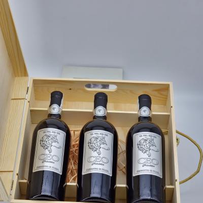 Set Hộp Quà 3 Chai Vang CEO Primitivo - Hộp Gỗ Thông